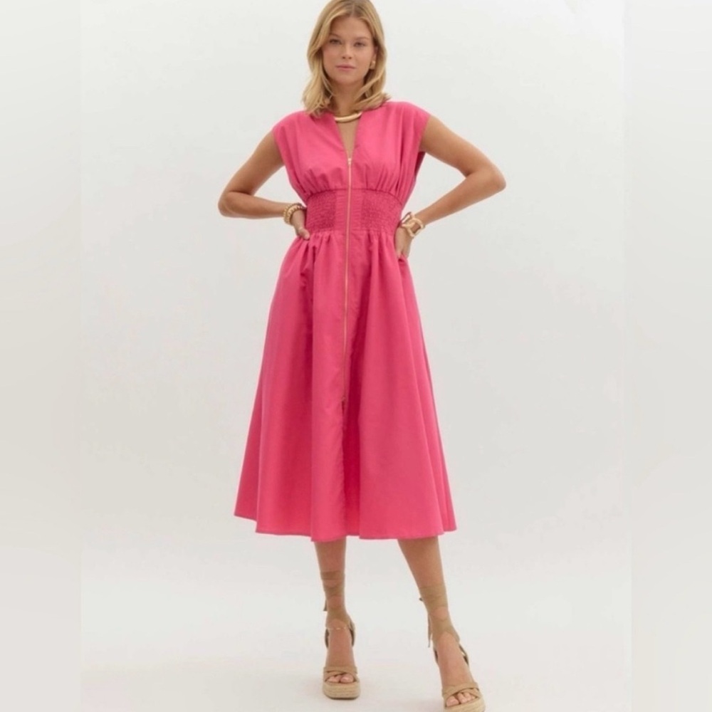 THE TOMMIE ZIP-FRONT MIDI DRESS